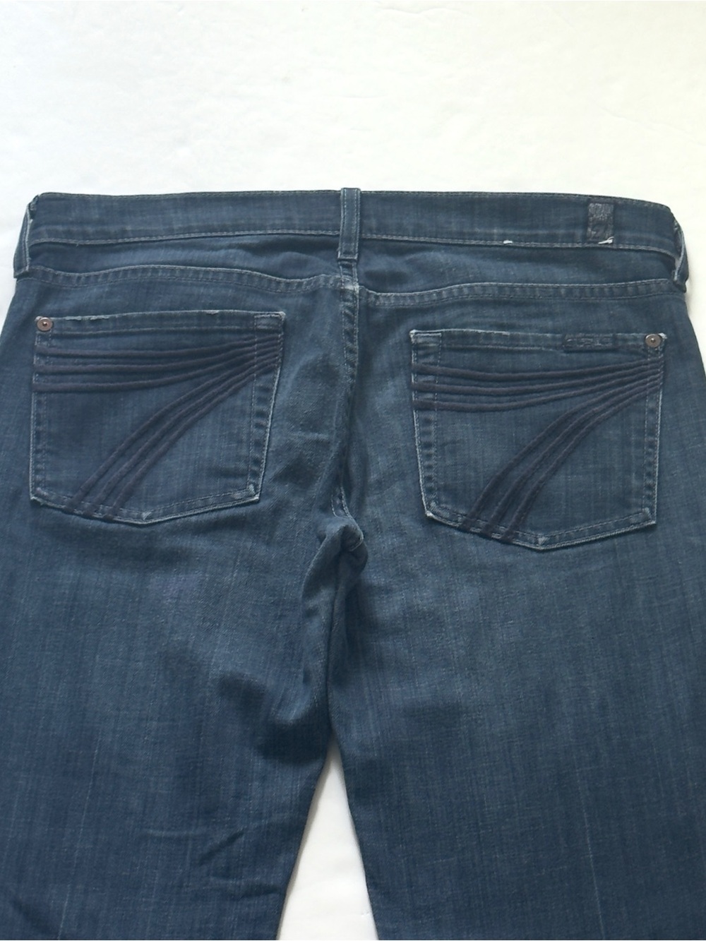 7 For All Mankind Dojo Jeans Womens 28 Flare Wide Leg Boho Medium Wash Denim - Picture 2 of 13